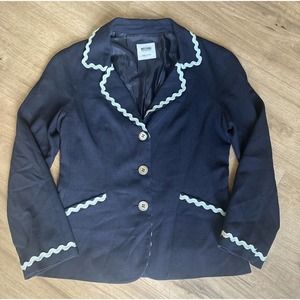 Moschino Cheap and Chic Black blazer with scalloped trim US size 8